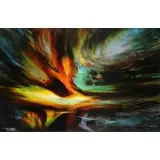 Untitled (Abstract) by Leonardo Nierman, Oil on Board, sold Jul 2018