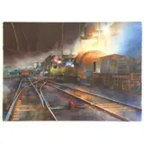 Matthew Forrest Daub, Trainyard, Watercolor