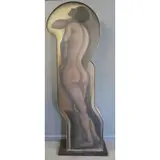 Female Nude by Abraham Joel Tobias, Oil on Shaped Canvas Signed lower right, sold Jun 2018