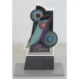 Abraham Joel Tobias, Casein, wood, metal and paper collage on wood, Mixed Media Abstract Maquette