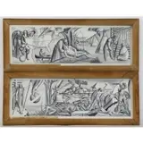 France in the New World Exploration and Trading by Abraham Joel Tobias, Casein on Masonite black and white studies for Frescos, sold Jun 2018