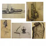 Abraham. Five Tobias, Untitled, Charcoal Drawings