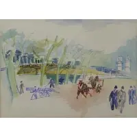 Au Bord de la Seine by Jean Dufy, Watercolor on Paper, sold Jun 2018