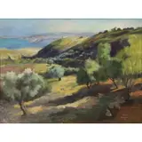 Zvi Miklos Adler, Israeli Landscape, 1958, Oil on Canvas