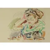 Portrait of a Woman by Oskar Kokoschka, Lithograph, sold Jun 2018
