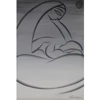 Jamini Roy, Mother and Child, Gouache on Paper