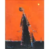 Woman in Black by Alvin Hollingsworth, Oil on Canvas Board, sold Jun 2018