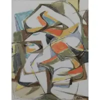 Leonard Nelson, Untitled 1953 (Abstract Composition) H54 #7, Oil on Canvas