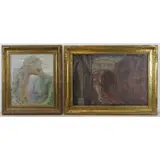 Frederick Freder, Natural Arch, Two Oils on Canvas