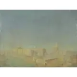 Frederick Freder, Mosque of Sidi Okba ben Nafi, Kairouan, Tunisa, 1922, Oil on Canvas