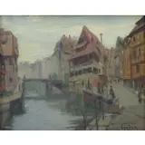 Frederick Freder, The Tannery, Strasbourg, 1922, Oil on Canvas