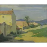 Frederick Freder, The Palm Tree, Saint Tropez, 1921, Oil on Canvas