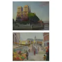Untitled by Frederick Freder, Two Oils on Canvas, sold May 2018