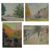 Frederick Freder, Untitled, Four Oil on Canvas Landscapes