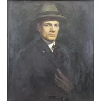 Frederick Freder, Portrait of the Artist / New York City, March 1924, Oil on Canvas