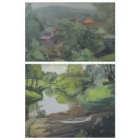 Frederick Freder, Untitled, Two Oil on Canvas Landscapes