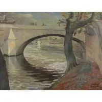 Frederick Freder, Pont Royal, Paris, 1921, Oil on Canvas