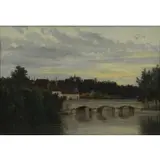 Prosper Galerne, Saint Menard Bridge, Le Loir, Chateaudun, Oil on Canvas