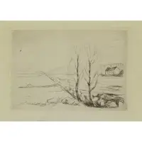 Norwegian Landscape by Edvard Munch, Etching, sold May 2018
