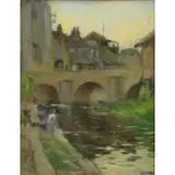 John Hubbard Rich, Wash Day, Oil on Board