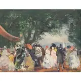 Gifford Beal, Fiesta, Oil on Wood Panel