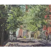 Peter Hayward, New York Street Scene, Oil on Canvas