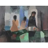 Stefan Lokos, Bathers, Oil on Canvas