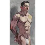 Mark Beard, Bruce Sargent / Gustavo Otto Physical Culturist, Watercolor on Paper