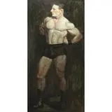 Mark Beard, Portrait of Edgar Robertson, Physical Culturist, Oil on Masonite