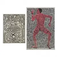 Untitled by Keith Haring, Two Lithograph Posters, sold May 2018