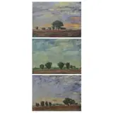Daisy Craddock, High Plains Variations, 1990, Three Oils on Canvas