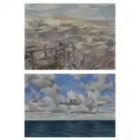 James K. Two Schmidt, Morning Shadows, Pastels on Paper