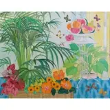 Frederick Jessup, Still Life with Plants, Fruit and Butterflies, Oil on Canvas