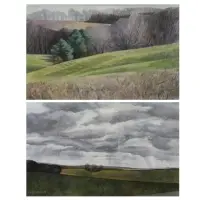 James K. Two Schmidt, Early Spring, Oil & Pastel on Paper Landscapes