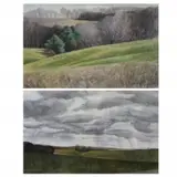 James K. Two Schmidt, Early Spring, Oil & Pastel on Paper Landscapes