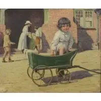 Maude Hall Neale, Ready For A Ride, Oil On Canvas