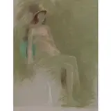 Signed Pastel On Paper Nicolo, Woman in Hat