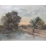 J. Oil on Canvas Rinner, Countryside Landscape