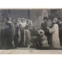 J Gerard Huck, The Death of Mary Queen of Scots, AD 1587, Mezzotint