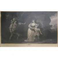 J Gerard Huck, Margaret Queen of King Henry VI with her Son Prince Edward Attacked by a Robber, AD 1463, Mezzotint