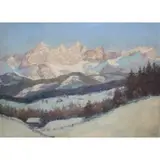 K. Oil on Canvas Cizem, Mountain Landscape