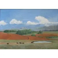 Ira Sommer, African Farm, Oil on Canvas