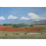 Ira Sommer, African Farm, Oil on Canvas