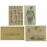 Abraham Joel Tobias, Untitled, Four Figure Studies on Paper