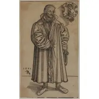 Lucas Cranach, Philip Melanchthon, 1561, Woodcut "Philip Melanchthon" 1561