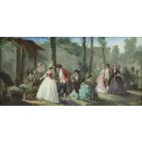 Victor Nehlig, Flower Sellers, Oil on Canvas