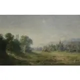 Jules Charles Rozier, French Landscape, Oil on Canvas