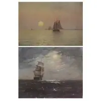 William Cowell, Untitled, Two Oil on Paper Seascapes