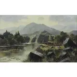 Douglas Cameron, Scottish Landscape with Highland Cattle, Oil on Canvas