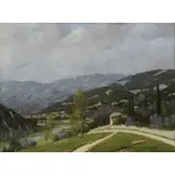 Giacomo Delcroix, Italian Landscape, Oil on Canvas